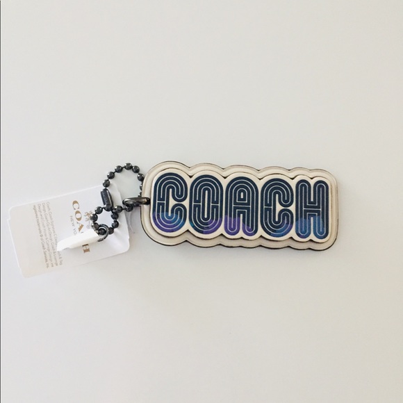 Coach Keychain FOB Bag Charm Signature Large 4” Retro Neon Sign Coach Hangtag - Picture 5 of 8